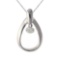 14K White Gold Dashing Diamonds Pendant