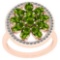 3.00 Ctw Peridot And Diamond I2/I3 14K Rose Gold Ring