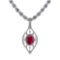 9.00 Ctw SI2/I1 Ruby And Diamond 14K White Gold Necklace