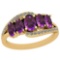 1.63 Ctw Amethyst And Diamond I2/I3 14K Yellow Gold Ring