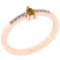 0.21 Ct Natural Yellow Diamond I2/I3And White Diamond I2/I3 14k Rose Gold Anniversary Ring