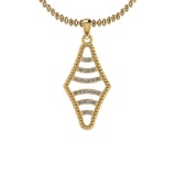 0.12 Ctw Diamond I2/I3 14K Yellow Gold Vintage Style Pendant