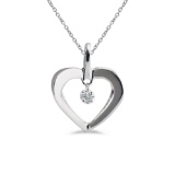 14K White Gold Dashing Diamonds Pendant