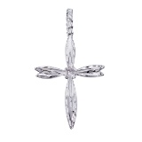 14K White Gold Braided Cross Pendant