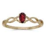 10k Yellow Gold Oval Garnet Ring