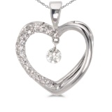 14K White Gold Dashing Diamonds Pendant