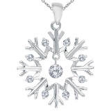 10K White Gold Dashing Diamonds Snowflake Pendant (.16 carat)