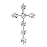 14K White Gold Diamond Cross Pendant 1 CTW