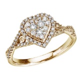 14K Yellow Gold .50 Ct Diamond Heart Ring