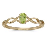 10k Yellow Gold Oval Peridot Ring