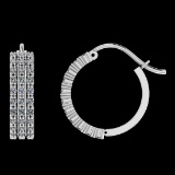 0.92 Ctw SI2/I1 Diamond 14K White Gold Hoop Earrings