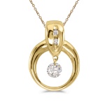 14K Yellow Gold Dashing Diamonds Pendant