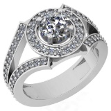 1.58 Ctw VS/SI2 Diamond 14K White Gold Halo Ring