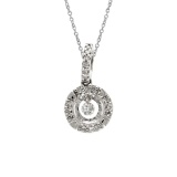 14K White Gold Dashing Diamonds Pendant