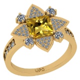 1.93 Ctw I2/I3 Citrine And Diamond 10K Yellow Gold Engagement Ring
