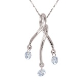 14K White Gold Dashing Diamonds Pendant