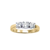 14k Yellow Gold 1 CTW 3 Stone Diamond Ring 1 CTW