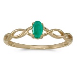10k Yellow Gold Oval Emerald Ring