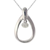 14K White Gold Dashing Diamonds Pendant