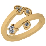 0.27 Ctw VS/SI1 Diamond Platinum 14K Yellow Gold Plated Ring