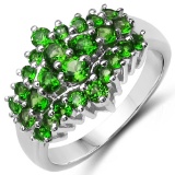 1.80 CTW Genuine Chrome Diopside .925 Sterling Silver Ring