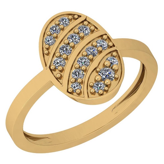 0.18 Ctw SI2/I1 Diamond Platinum 14K Yellow Gold Plated Ring