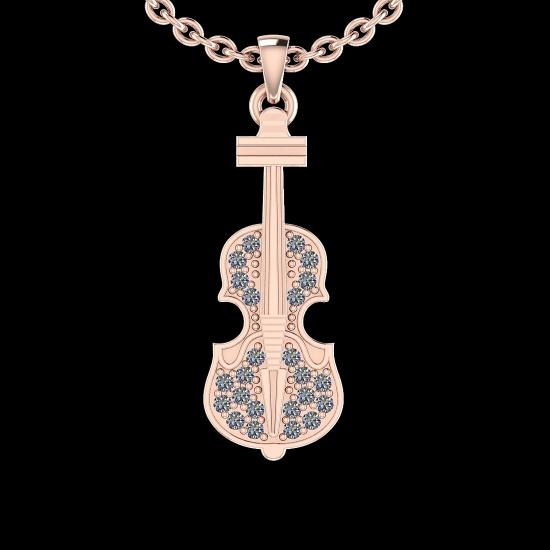 0.19 Ctw i2/i3 Diamond 10K Rose Gold Violent Pendant