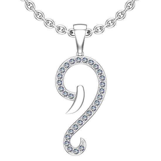 0.15 Ctw Diamond I2/I3 14K White Gold Vintage Style Pendant