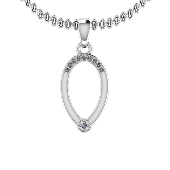 0.06 Ctw SI2/I1 Diamond Platinum Pendant