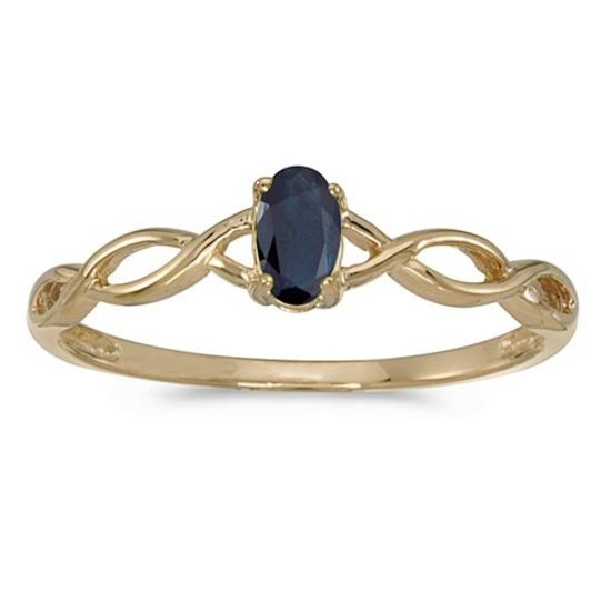 10k Yellow Gold Oval Sapphire Ring