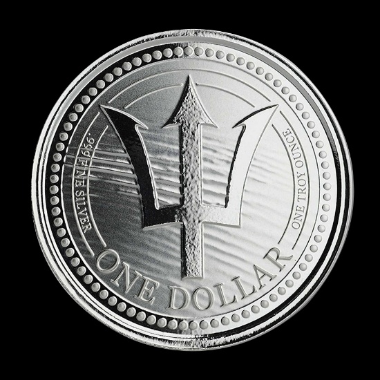 2020 Barbados 1 oz Silver Trident Uncirculated