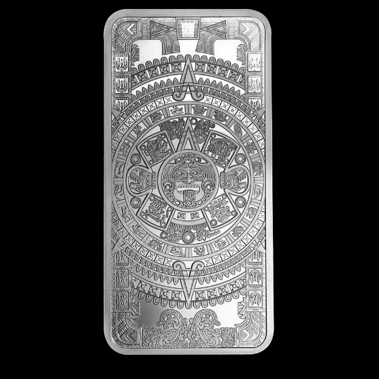 10 oz Silver Bar - Aztec Calendar