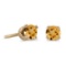 3 mm Petite Round Genuine Citrine Stud Earrings in 14k Yellow Gold 0.16 CTW