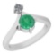 1.00 Ctw VS/SI1 Emerald And Diamond Platinum Ring
