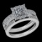 1.54 Ctw I2/I3 Diamond 10K White Gold Bridal Wedding Set Ring