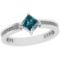 0.88 Ctw I2/I3 Treated Fancy Blue And White Diamond Platinum Ring