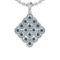 1.82 Ctw I2/I3 Treated Fancy Blue And White Diamond 10K White Gold Pendant