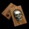 2 oz Silver Human Skull 3D Art Bar with Antique Finish and Display Box
