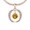 0.37 Ctw VS/SI1 Yellow Sapphire And Diamond 14k Rose Gold Pendant