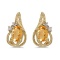 14k Yellow Gold Oval Citrine And Diamond Teardrop Earrings 0.66 CTW