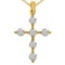 14K Yellow Gold Diamond Cross Pendant