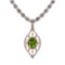 7.20 Ctw Peridot And Diamond I2/I3 14K Rose Gold Pendant Necklace
