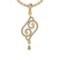 0.70 Ctw I2/I3 Treated Fancy Yellow And White Diamond 10K Yellow Gold Pendant