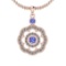 1.03 Ctw VS/SI1 Tanzanite And Diamond 14K Rose Gold Pendant Necklace