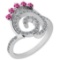 0.96 Ctw VS/SI1 Pink Sapphire And Diamond 14K White Gold Ring