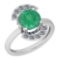 2.35 Ctw VS/SI1 Emerald And Diamond Platinum Ring
