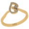 0.13 Ctw SI2/I1 Diamond 14K Yellow Gold Leaf Ring
