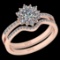 1.16 Ctw I2/I3 Diamond 10K Rose Gold Anniversary Halo Ring
