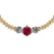 3.20 Ctw VS/SI1 Ruby And Diamond 14K Yellow Gold Vintage Style Pendant
