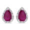 10k White Gold Pear Ruby And Diamond Earrings 1.02 CTW